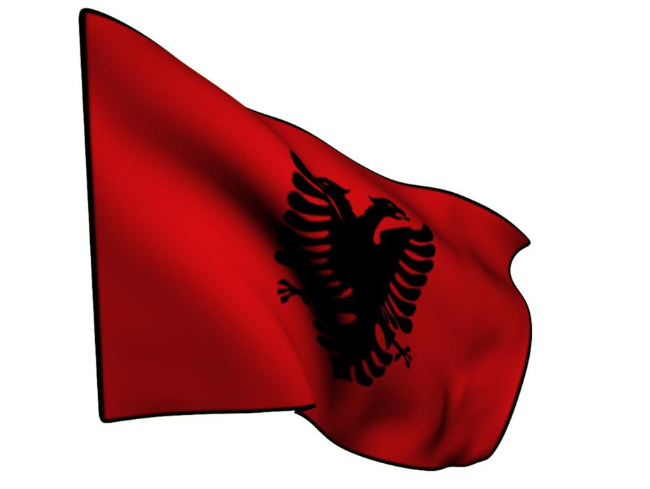 flag albania aguila bicefala red