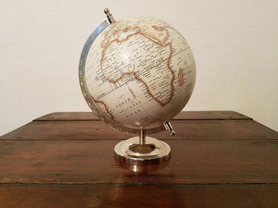 white globe on the table