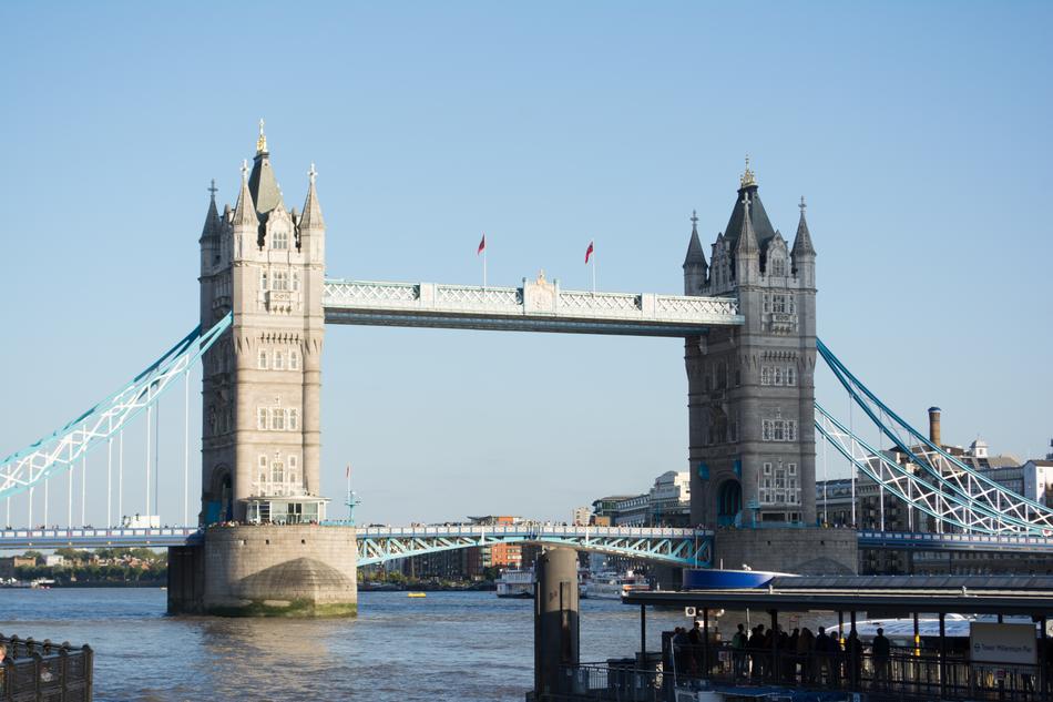 beautiful bridge with towers