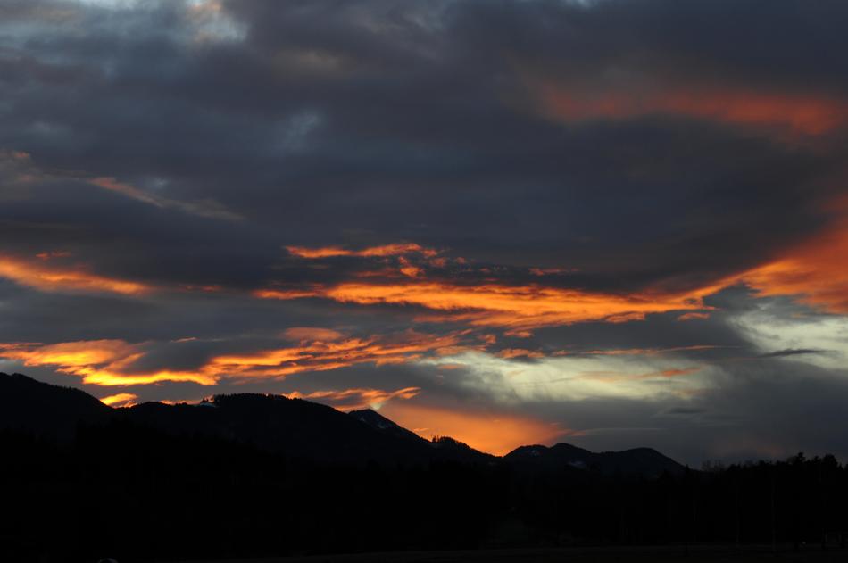 Afterglow Sunset sky clouds