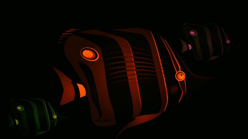 digital fish colorful digital fish