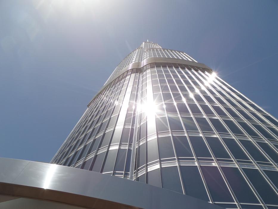 large building with windows in dubai