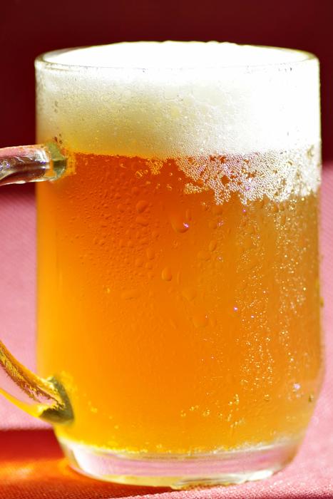 cold foam beer in a glass