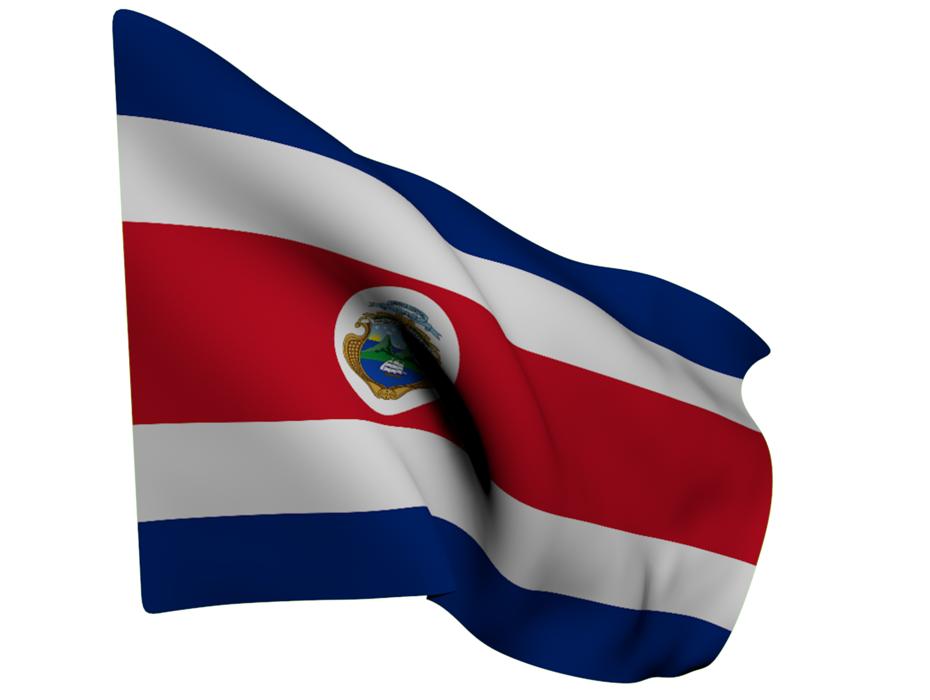flag costa rica white red blue