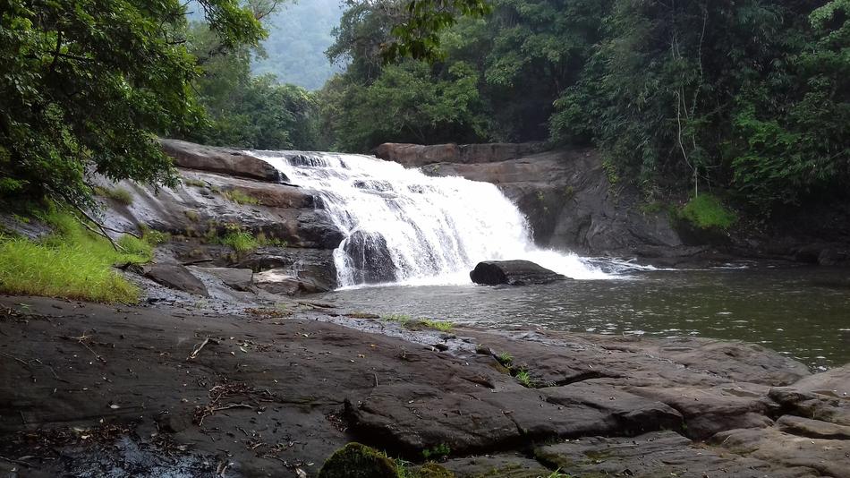 beautiful waterfall on the rocks