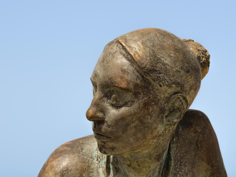 stone Woman Head Sculpture