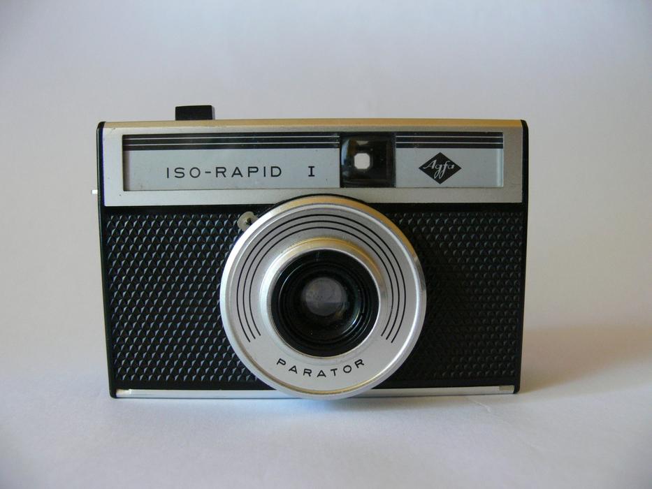 old retro camera on a white background