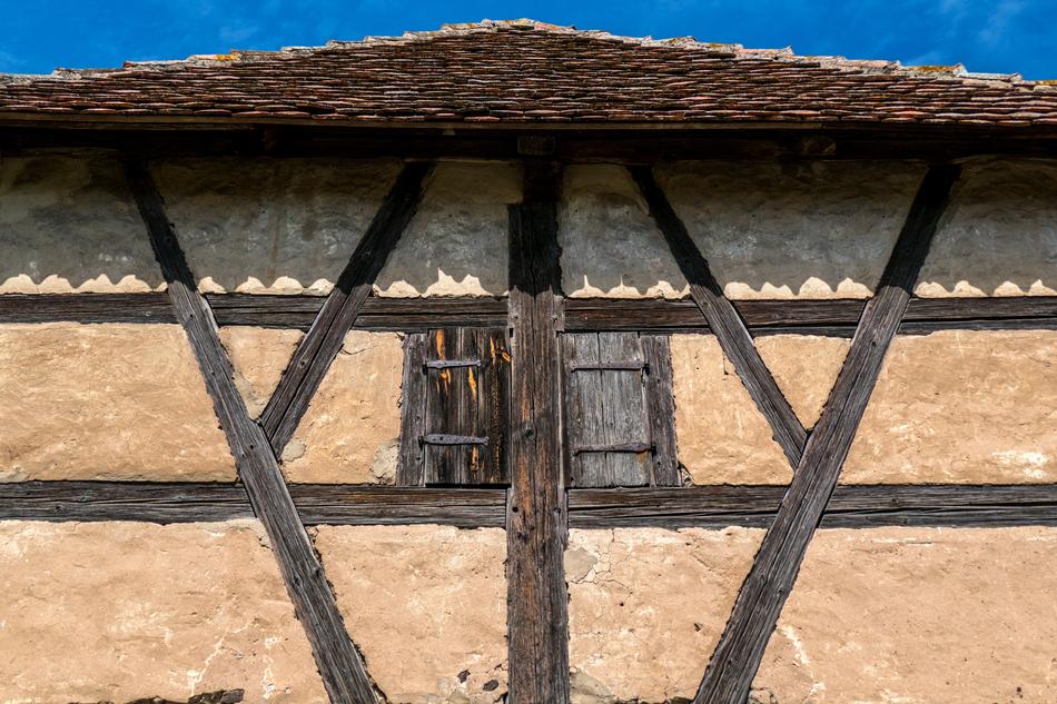 wooden window in an old house