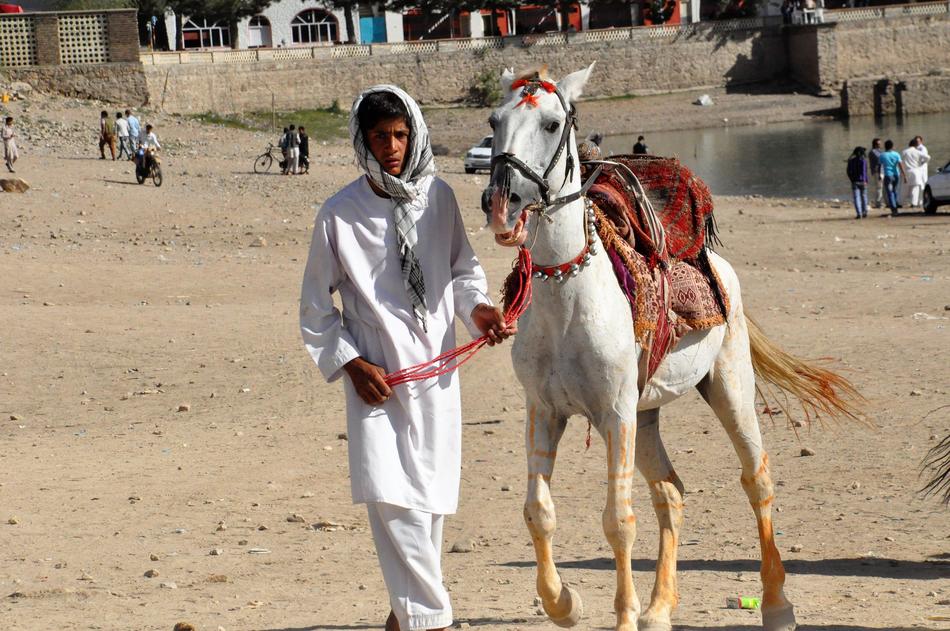 guy with a horse in Afghanistan