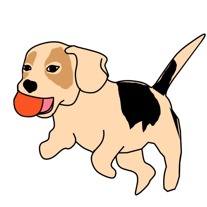 dog animal playing catch drawing