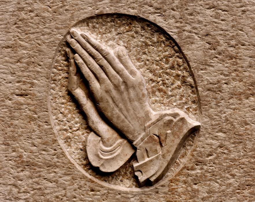 Praying Hands Religious Stone