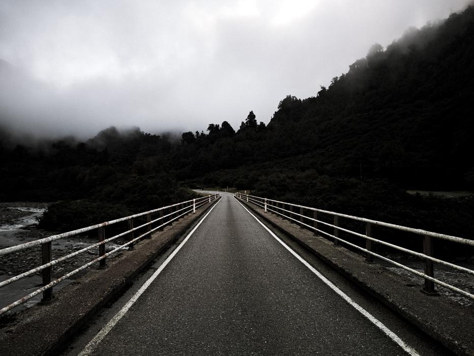 Road Night Clouds