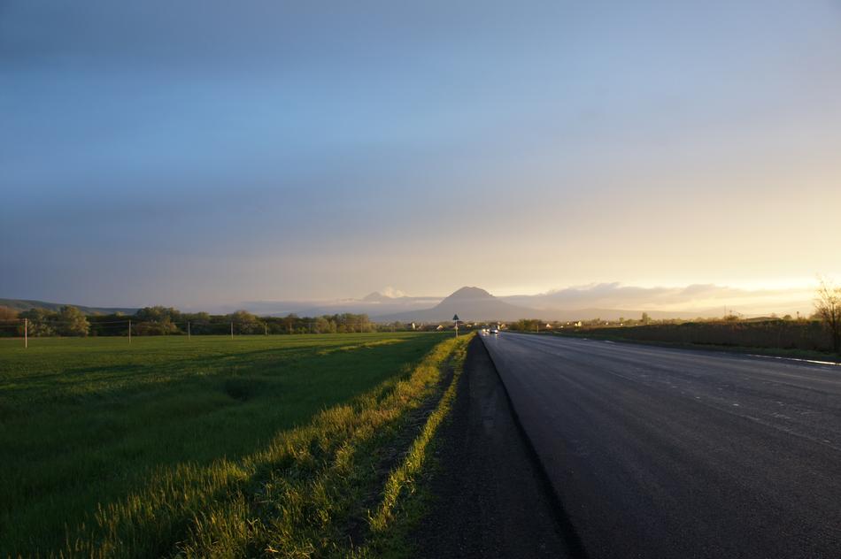 Road Sunset Sun Spring