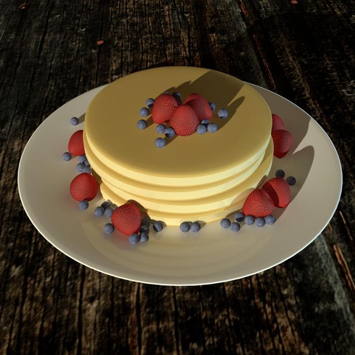 Pancakes with berries fresh