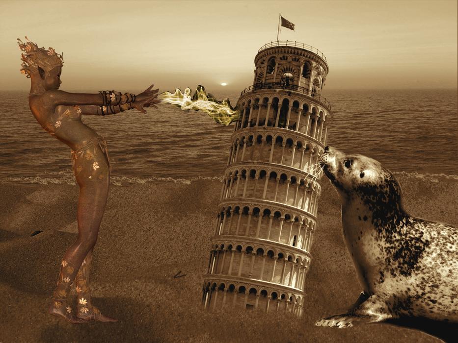 Fantasy Leaning Tower Of Pisa Seal