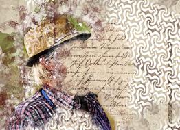 art collage design text