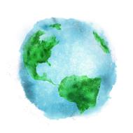 earth globe watercolors america