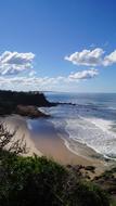 Top view of the ocean beach