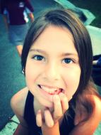 portrait of Lost Tooth Child smiling