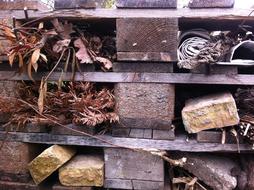 shelving destroyed wood stack