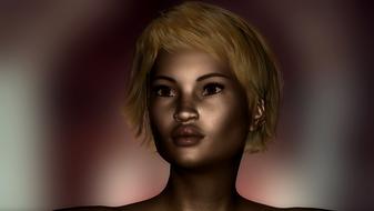 portrait woman face female hair