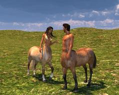 woman man horse body figures hair