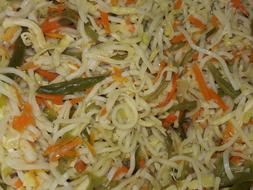 Noodles with cabbage and carrots