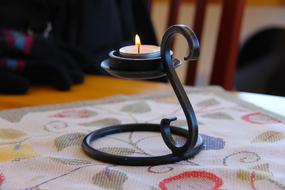 hot candle on the table