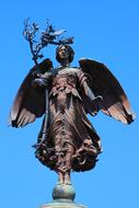 Statue of a bronze angel on the roof