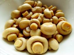 pickled mushrooms in bowl