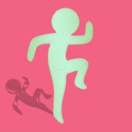 dancing man on a pink background