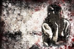 girl sexy art abstract drawing wall