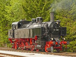 colorful train is on its way
