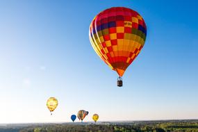 colored flying balloon in the sky
