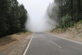 Clouds Smoke at Road