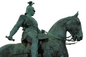 Rider sculpture in the park
