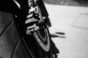 closeup of a motorcycle wheel