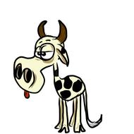 Funny drawing of a cow