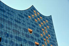 modern faÃ§ade with windows of the Elbe Philharmonic