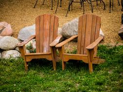 Adirondack Chairs Lawn Rocks
