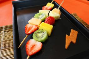 Sweet diet snack on sticks