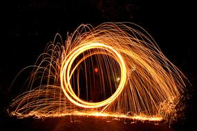 Wire Wool Fire Ball Spin