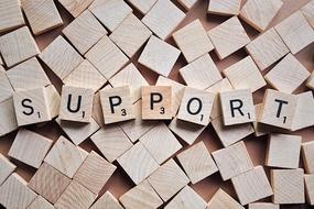 Support Letters Scrabble