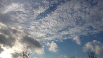 the cloudy evening sky is beautiful