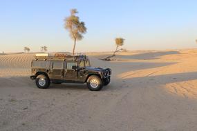black hummer in the desert