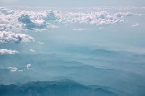 white fluffy clouds in the sky