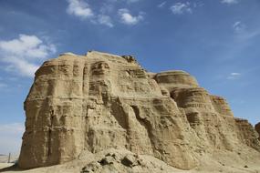 stone sandstone fault against the sky