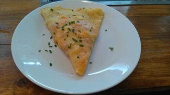 Delicious pancake with greens