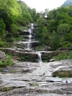 rock waterfall in the forest