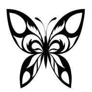 butterfly tattoo silhouette black drawing